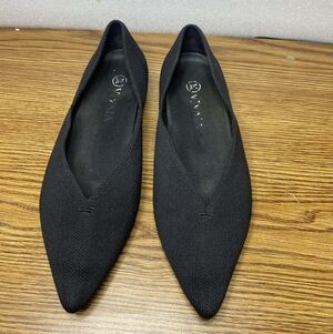 Vania Women's Black Pointed Knit Flats